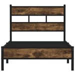 vidaXL Cadre de lit sans matelas avec tête de lit chêne fumé 75x190 cm
