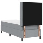 vidaXL Lit à ressorts avec matelas Gris clair 90 x 190 cm tissu