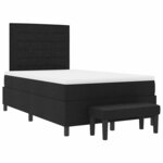 vidaXL Lit à ressorts avec matelas Noir 120 x 200 cm tissu