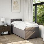vidaXL Sommier à lattes de lit avec matelas Taupe 90x200 cm Tissu