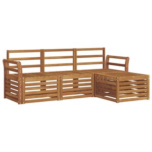 vidaXL Ensemble de canapés d'extérieur 4 Pièces Naturel