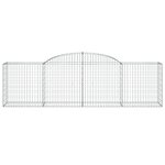 vidaXL Paniers à gabions arqués 5 Pièces 300x50x80/100 cm fer galvanisé