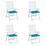 vidaXL Coussins de chaise jardin lot de 4 bleu 40x40x3 cm tissu oxford