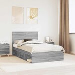 vidaXL Cadre de lit Gris Sonoma 120 x 200 cm Pin massif