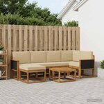 vidaXL Ensemble de canapés d'extérieur 7 Pièces Naturel et Beige