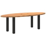 vidaXL Table à manger marron clair bois de chêne massif ovale