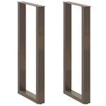 vidaXL Pieds de table de bar en forme de U  2 pièces  acier naturel  50 x (100-101) cm