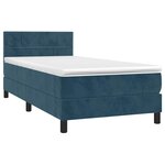 vidaXL Sommier à lattes de lit et matelas et LED Bleu foncé 90x190 cm