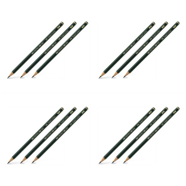 Crayon papier 9000 hexagonal mine 2mm 6B x 12 FABER-CASTELL