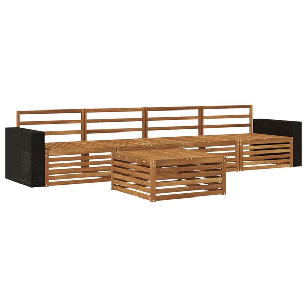 vidaXL Ensemble de canapés d'extérieur 5 Pièces Naturel