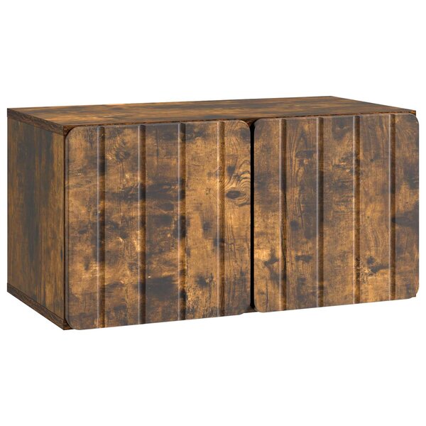 vidaXL Meuble TV mural 59 5 x 31 x 30 cm Chêne fumé Bois d'ingénierie