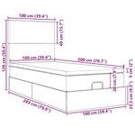 vidaXL Lit ottoman avec matelas bleu 100x200 cm tissu