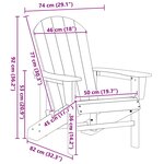 vidaXL Chaise Adirondack Blanc 74 x 82 x 92cm Plastique