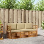 vidaXL Ensembles de canapés avec coussin 3 Pièces Naturel et Beige