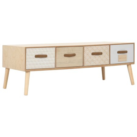 vidaXL Table basse avec 4 tiroirs 110 x 50 x 40 cm Bois de pin massif