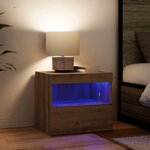 vidaXL Cabinet de chevet avec tiroir Chêne artisanal 50 x 40 x 45 cm