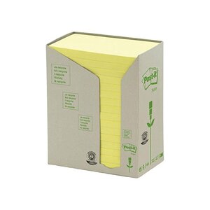 Tour de 16 bloc-notes adhésif recyclable  127x76 mm  jaune POST-IT