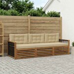 vidaXL Ensemble de canapés d'extérieur 3 Pièces Naturel et Beige