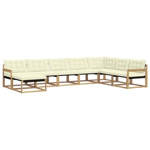vidaXL Ensemble de canapés d'extérieur 8 pc Blanc et crème