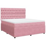 vidaXL Sommier à lattes de lit avec matelas Rose 180x200 cm Velours