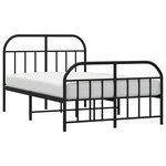 vidaXL Cadre de lit métal sans matelas avec pied de lit noir 120x190cm