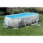 Intex kit piscine prism frame ovale tubulaire (l)6,10 x (l)3,05 x (h)1,22m