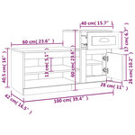 vidaXL Armoire à chaussures chêne sonoma 100x42x60cm bois d'ingénierie