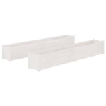 vidaXL Jardinières 2 Pièces Blanc 200x31x31 cm Bois de pin massif