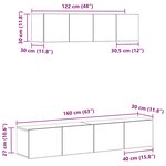 vidaXL Set de 6 meubles TV - Muraux  en chêne noir