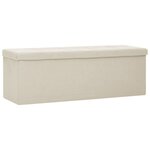 vidaXL Banc de rangement pliable Blanc crème Faux lin
