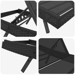 vidaXL Transat Noir 197 x 70 x 82 cm polyrotin
