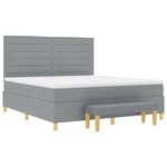 vidaXL Lit à ressorts avec tête de lit Gris clair 200 x 180 cm tissu