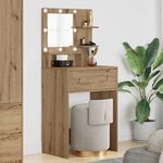 vidaXL Tables de maquillage pour chambre avec tiroir Chêne artisanal