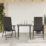 vidaXL Chaises pliables jardin lot de 2 couleur café noir poly rotin