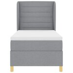 vidaXL Lit à ressorts avec matelas gris foncé 90x190 cm Gris clair