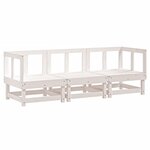 vidaXL Salon de jardin 3 Pièces blanc bois massif de pin