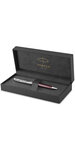Parker sonnet premium stylo bille  métal et laque rouge  recharge noire pointe moyenne  coffret cadeau