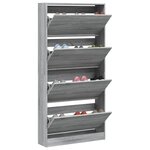 vidaXL Armoire à chaussures 4 tiroirs rabattables sonoma gris