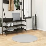 vidaXL Tapis HUARTE à poils courts doux et lavable gris Ø 80 cm