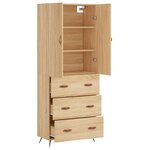 vidaXL Buffet haut Chêne sonoma 69 5x34x180 cm Bois d'ingénierie