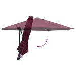 vidaXL Parasol de jardin Rouge et Noir 248 x 248 x 148 cm