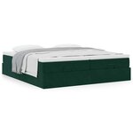 vidaXL Cadre de lit ottoman avec matelas vert foncé 200x200 cm velours