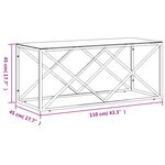 vidaXL Table basse 110x45x45 cm acier inoxydable et verre