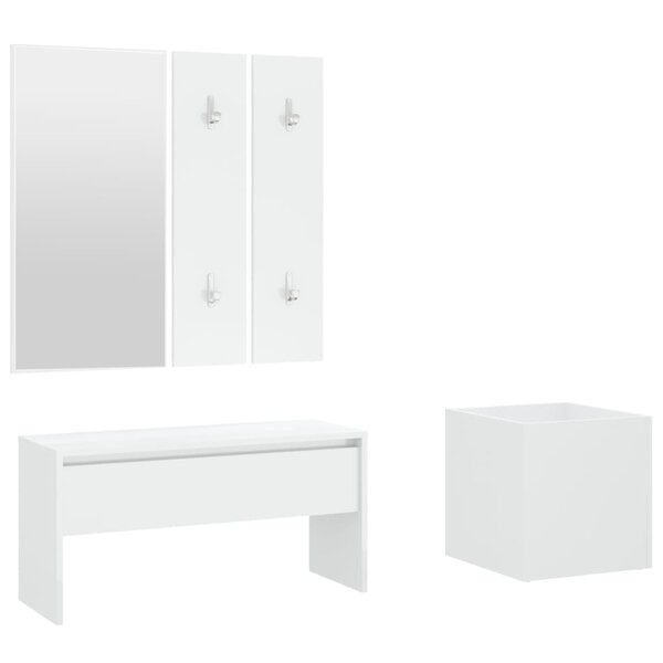 vidaXL Ensemble de meubles de couloir Blanc Bois d'ingénierie