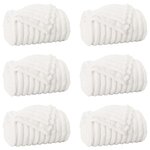 vidaXL Couvertures à jeter 6 Pièces Blanc 150 x 130 cm Toison