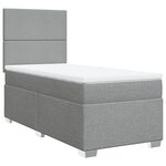 vidaXL Sommier à lattes de lit et matelas Gris clair 90x190 cm Tissu