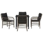 vidaXL Ensemble de salle à manger pour jardin 5 Pièces Gris polyrotin