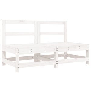vidaXL Canapés centraux de jardin 2 Pièces blanc bois de pin massif