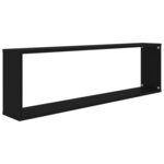 vidaXL Étagères cube murales 4 Pièces noir 100x15x30 cm bois d'ingénierie