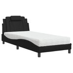 vidaXL Lit avec matelas noir 90x190 cm similicuir